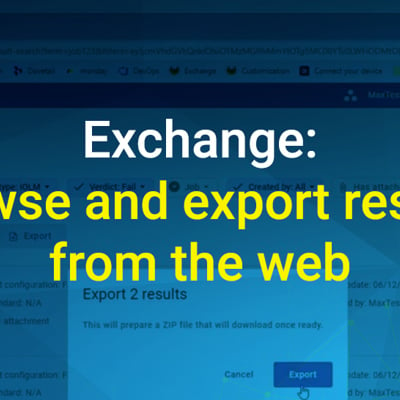 Browse and export results from the web